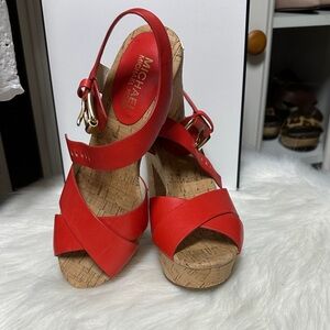 Michael Kors Red Platform Sandals